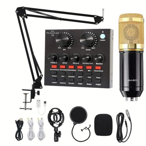 Ensemble Microphone BM-800 + Carte Son Audio V8 + Éacouteur