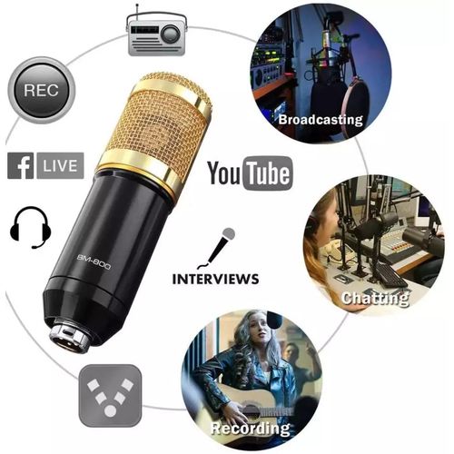 Ensemble Microphone BM-800 + Carte Son Audio V8 + Éacouteur